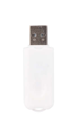 A white of USB flash memory isolated on a white background.