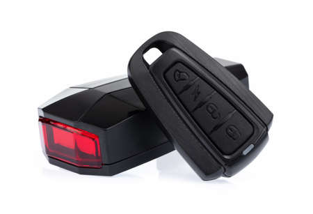 Bike Rear Tail Light and A car keys centralized control isolated on white background