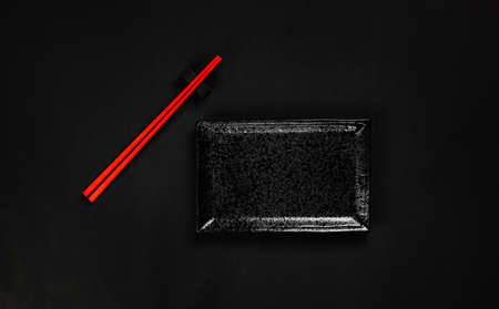 Set of Stoneware on black backgroundの写真素材