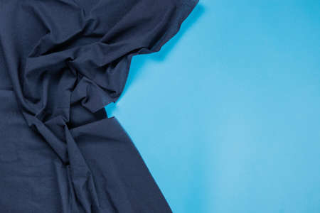 blue tablecloth on blue backgroundの写真素材