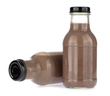 Chocolate in bottle Isolated on a white background.の写真素材