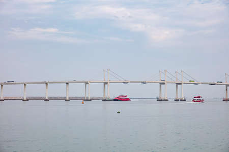 Macau,China - November 9, 2018:  Views of the Pearl River Macau Bridgesのeditorial素材