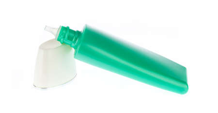 Sun Care Cream Bottle Isolated on White Backgroundの写真素材