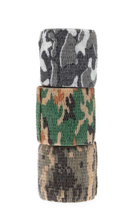 Wrap Tape military isolated on a white background.の写真素材