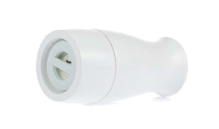 wooden bottles condiment isolated on white backgroundの写真素材