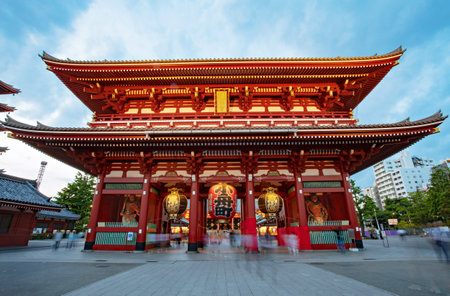 TOKYO JAPAN May - 15, 2019: Sensoji-ji Red Japanese Temple in Asakusa, Tokyo, Japan, Stock imageのeditorial素材