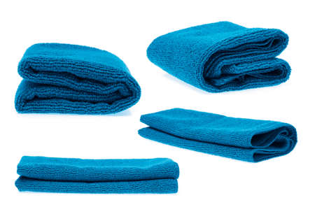 Collection of wipes microfiber isolated on white background