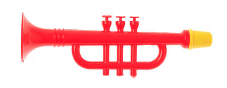 trumpet toy isolated on white background.の写真素材