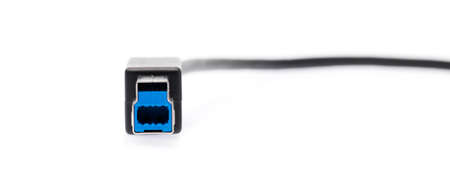 Universal Serial Bus (USB) 3.0 connectorisolated on white background