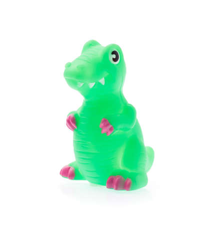 Plastic Toy Animal Dinosaur isolated on white backgroundの写真素材