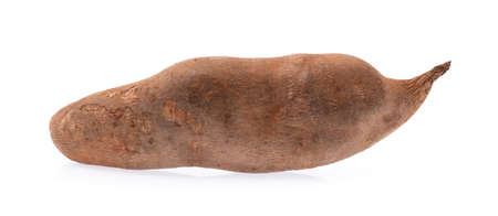 fresh yam potato isolated on white backgroundの写真素材