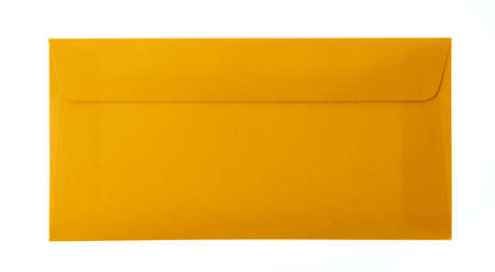 yellow envelope isolated on white background.の写真素材