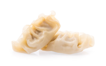 wontons isolated on white background.の写真素材
