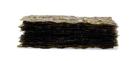 Seaweed sheets isolated on white backgroundの写真素材