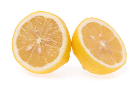 slice Lemon isolated on white backgroundの写真素材