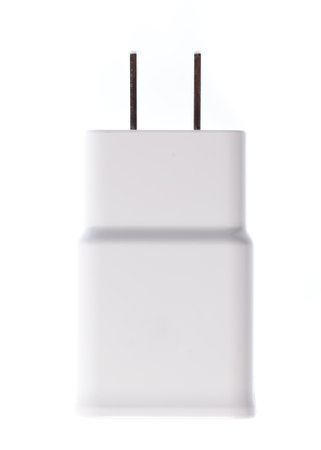 Adapter Charger with usb cable isolate on white backgroundの写真素材