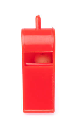 sport whistle isolated on white backgroundの写真素材