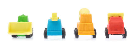 Rubber eraser car isolated on white backgroundの写真素材