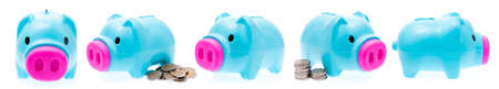 Set of piggy bank isolated on white backgroundの写真素材