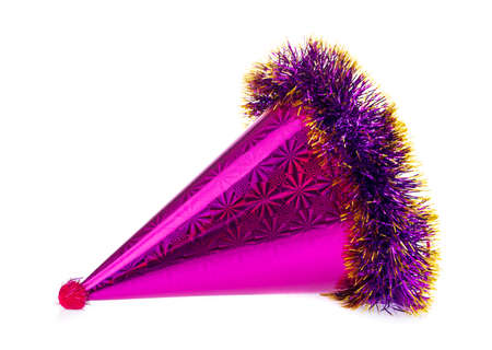 Hat paper party cap laser isolated on white backgroundの写真素材