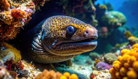 Moray Eel beautiful and imaginative composition with rich detail.の素材