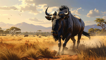 Wildebeest high-resolution creative and visually stunning artwork.の素材