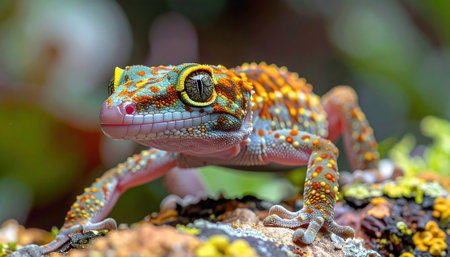 Tokay Gecko beautiful and imaginative composition with rich detail.の素材