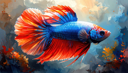 Betta Fish  beautiful and imaginative composition with rich detail.の素材