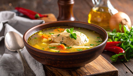 Chicken Soup detailed and vibrant artwork full of creative elements.の素材