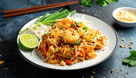 Pad Thai detailed and vibrant artwork full of creative elements.の素材
