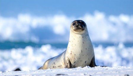 Crabeater Seal beautiful and imaginative composition with rich detail.の素材