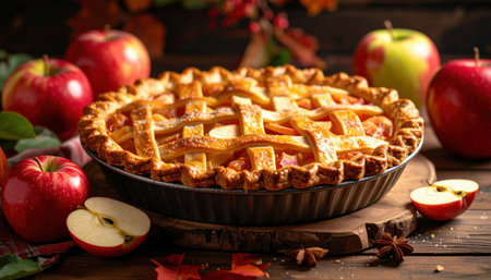 Apple Pie detailed and vibrant artwork full of creative elements.の素材