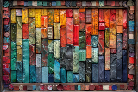 Promotes sustainability and creativity by utilizing recycled materials to create a unique frame.の素材