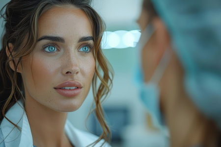 Consultation between a patient and a cosmetic surgeon about Botox.の素材