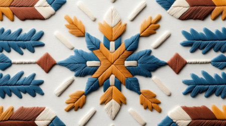 Intricate geometric designs inspired by Native American beadwork.の素材