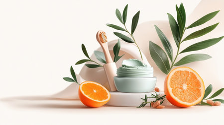 Illustration of DIY beauty enthusiast preparing homemade face mask.の素材