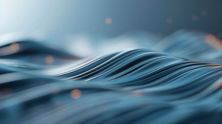 Retro blue background with abstract stripe patterns, featuring wavy lines and modern neon design.の素材