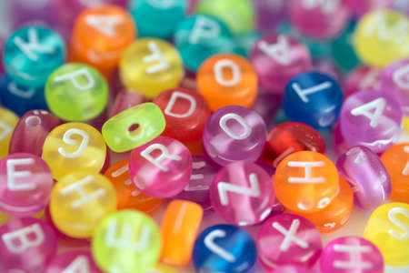 Colorful alphabet beadsの写真素材