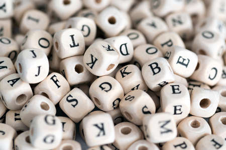 Wooden alphabet beadsの写真素材
