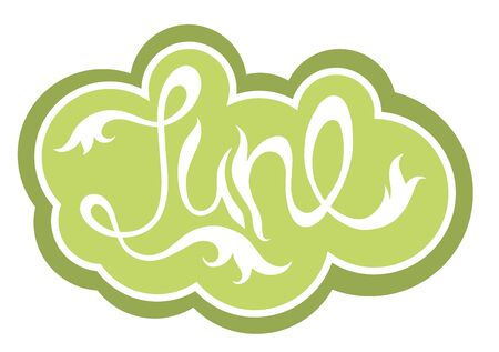 Summer June month hand drawn lettering isolated on white. Green logo.のイラスト素材