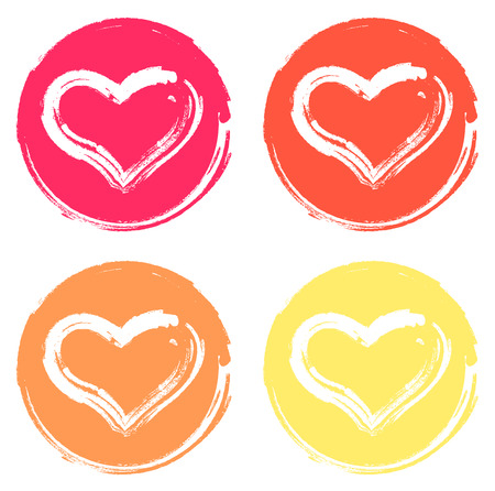 Colour grunge sweet All Lovers Day Valentine set. のイラスト素材
