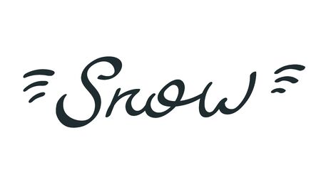 Modern lettering snow. Hand drawing calligraphic ornament letters isolated on white. New Year theme.のイラスト素材