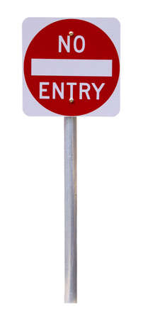 Reflective No Entry Sign - Isolated on Whiteの写真素材