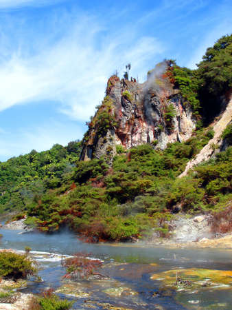 Geothermal Vents And Stream At Waimangu, Rotorua, New Zealand                          の写真素材