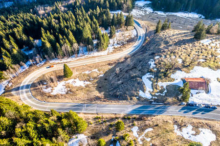 Aerial Sudelfeld, Bayrischzell, Alps Bavaria, Germanyの写真素材