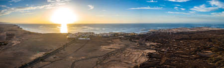 El Cotillo beach lagoon in northern part of Fuerteventura, Canary Islands, Spainの写真素材
