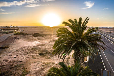 Top View of a drone at the Beach. Canary Islands