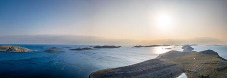 Kornati Islands Croatia drone panoramaの写真素材