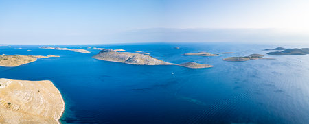 Kornati Islands Croatia drone panoramaの写真素材
