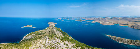 Kornati Islands Croatia drone panoramaの写真素材